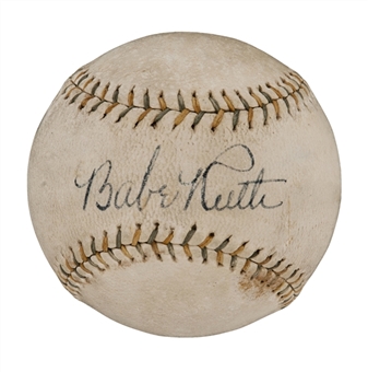 Babe Ruth Single Signed “Babe Ruth Day” Baseball July 6,1938 (JSA LOA)